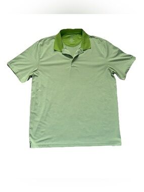 Chaps green striped polo shirt size large
